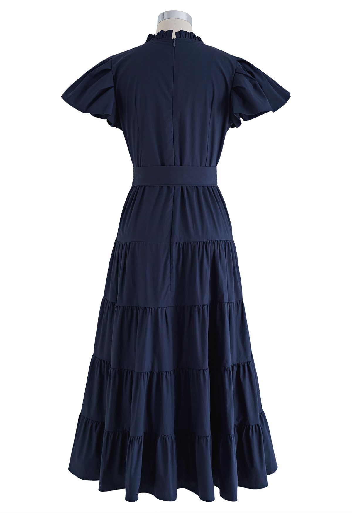 2023 Mornarsko plava pamučna haljina širokih rukava
