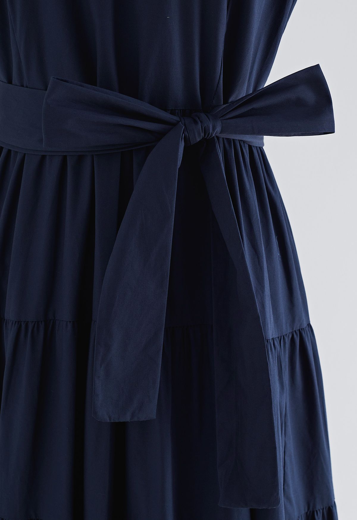 2023 Mornarsko plava pamučna haljina širokih rukava