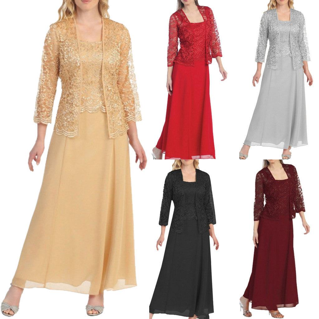 S-5XL👘 Dvodijelni set ženskih haljina od čipke