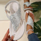 🔥2023 Ženske ležerne ortopedske sandale, modne papuče Crystal Rome s kopčom