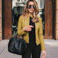 Ženska vintage modna kožna jakna